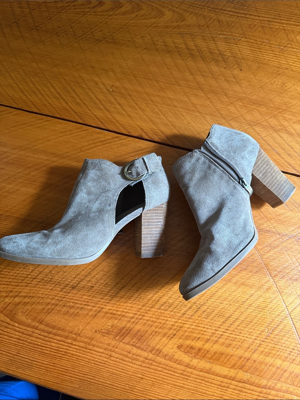 Women’s Franco Fortini Taupe Suede Block Heel Ankle Booties